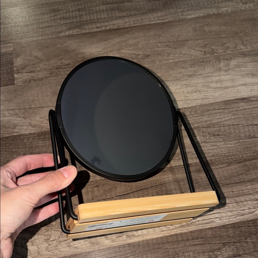 NWT Thinkspace Beauty Double Sided Mirror & Wood Tray Stand